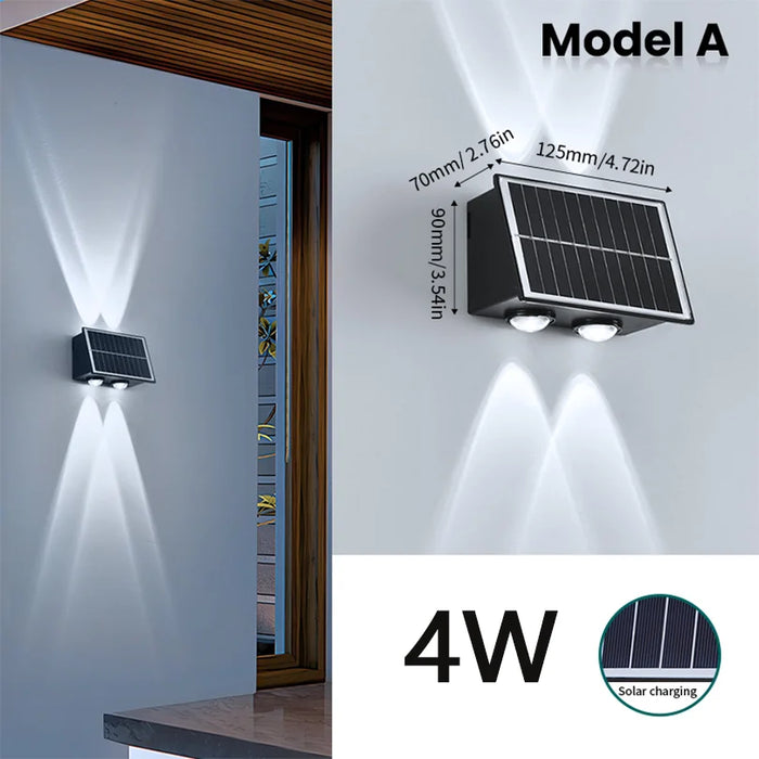Solar LED Wall Lights Outdoor Solar Lamp  Solar Powered Sunlight Street Light Garden Courtyard Waterproof Wall Light