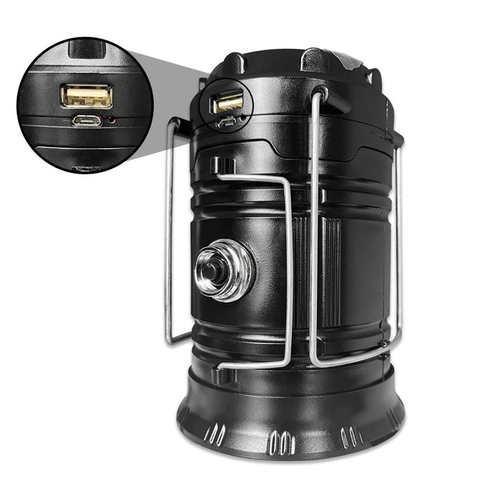 Powerful Solar LED Camping Lantern Outdoor Camp Tent Lamp USB Rechargeable Portable Emergency Lights Stretch Hang Lantern