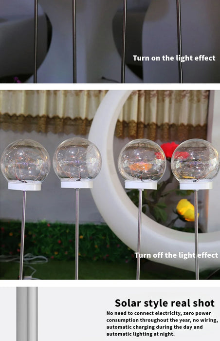 Solar Luminous Ball Reed Lamp Outdoor Scenic Spot Square Park Street Lighting Decoration Landscape Lawn Floor Lamp
