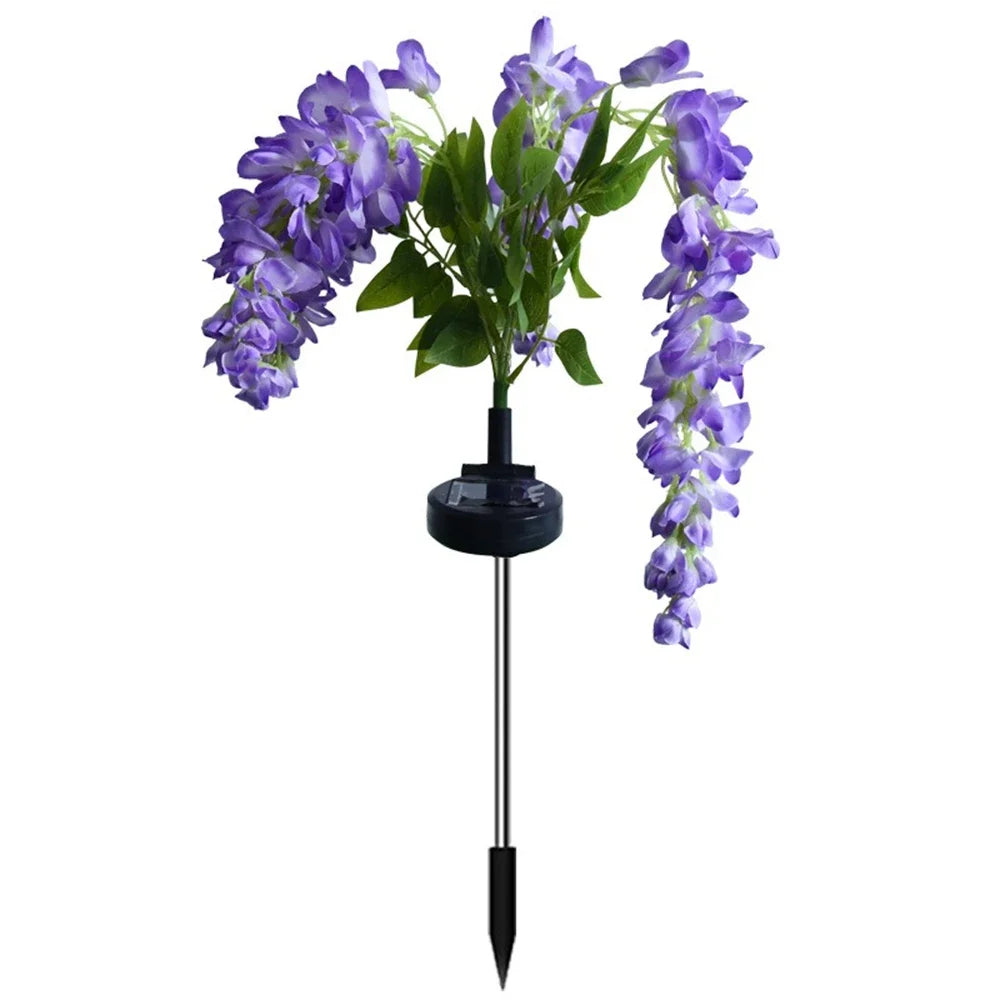 Solar Garden Lights Outdoor 4 Branches Flower Lights for Outside 2 Modes Waterproof Garden Decor for Yard Patio Pathway Backyard