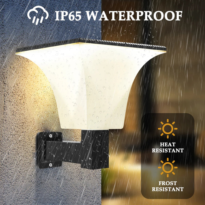 Solar Lights Outdoor 4 Modes Post Cap Wall Mounted Solar Lamp for Garden Yard Waterproof Solar Powered Pathway Lighting 80leds