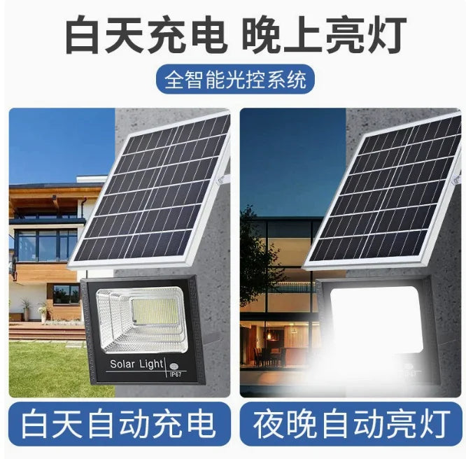 Outdoor LED Solar Flood Light 30W50W100W200W300W500W Outdoor Waterproof Spotlight Solar Remote Control Reflector LED Street Lamp