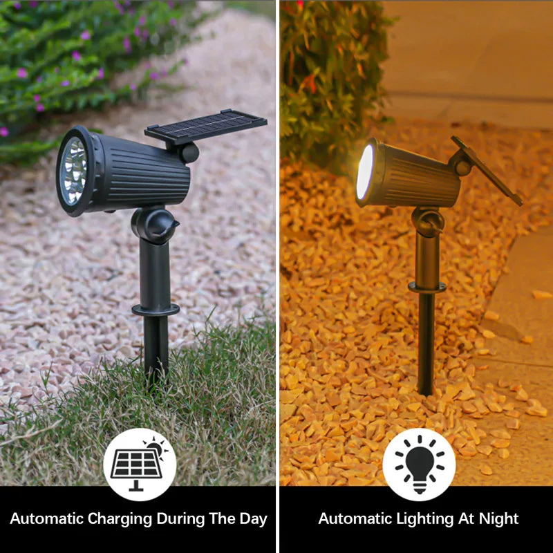 9 LEDs Solar Spotlights, Outdoor IP65 Waterproof, Spot Lights, Brightness Adjustable for Garden Backyard Driveway Patio Decor
