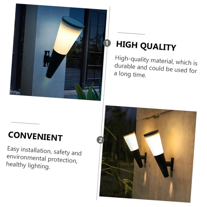 Solar Wall Light Exterior Outside Solar Fence Lights Pathway Light Outdoor Solar Lamp Wall Sconce For Garden Backyard Front Door