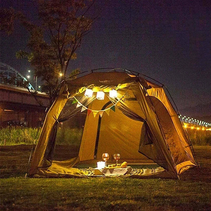 Solar Power Inflatable Camping Lights Outdoor LED Lamp Frosted Square Solar Panel Shed Light Emergency Hiking Lighting