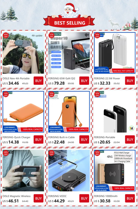 Waterproof Solar Power Bank 10000mAh Dual USB External Polymer Battery Charger Outdoor lamp Light Powerbank (Clearance  Sale)
