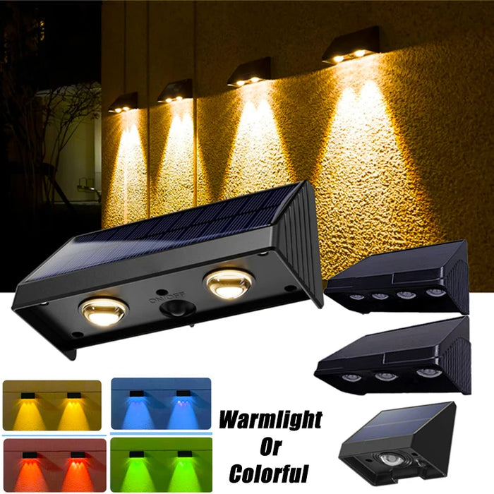 Solar Wall Light LED Outdoor Lamp Waterproof 1/2/3/4LED Beads Solar Powered for Porch Balcony Countyard Wall Fence Decortions