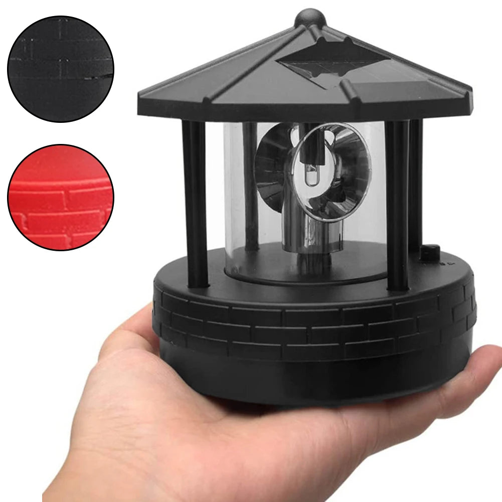 Solar Rotating Lighthouse LED Solar Lights 360-degree Rotating Landscape Lamp Beacon Beam Lamp For Garden Yard Street Light
