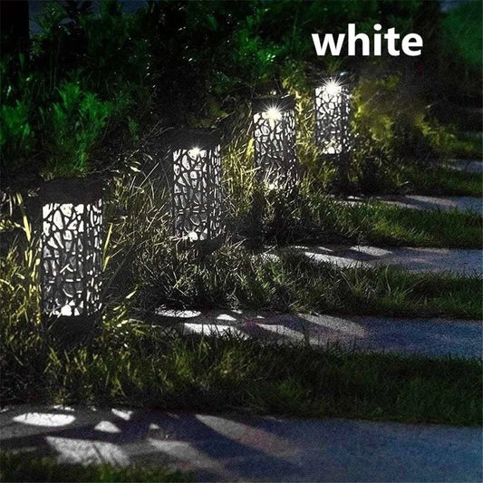 New 2/4/6pcs Solar Garden Light Waterproof Hollowing Out Patio Pathway Lawn Landscape Lamps Home Decoration Outdoor Solar Lights
