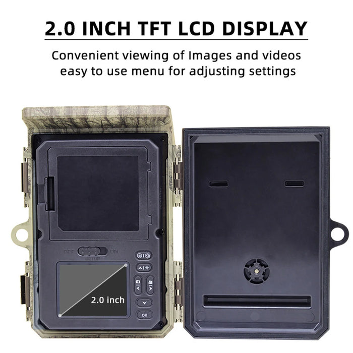 Solar Trail Camera 24MP 1080P Solar Power Hunting Camera Infrared Night Vision Wildlife Observation Camera Video Photo Recorder