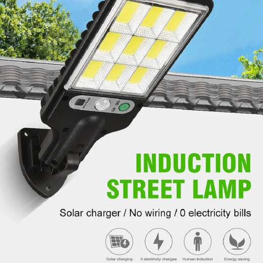 Solar powered outdoor courtyard lights, road human body sensing integrated LCOB household solar street lights, wall lights