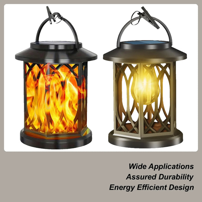 Solar Lantern Pathway Water Proof Lamp Hangable Weather Resistant Lanterns for Backyard Walkway Driveway Balcony Fence Pool Deck