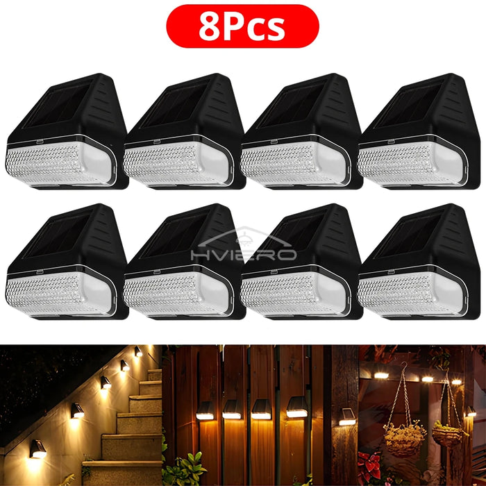 Led Solar Wall Lamps Lighting Ultra Bright Outdoor Rainproof Courtyard Garden Decoration Staircase Steps Fences Induction Light