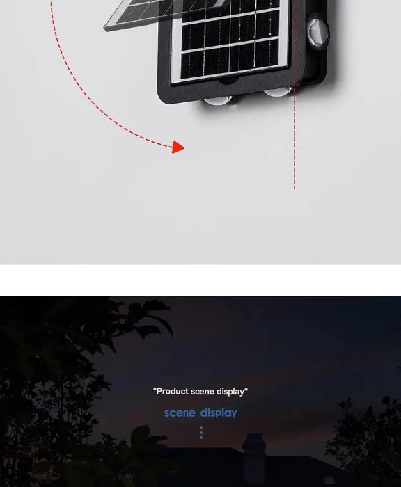 Solar Outdoor Ambient Wall Lamp Four Sided Lighting for Courtyard Garden Porch Front Door Staircase Waterproof Solar Fence Light