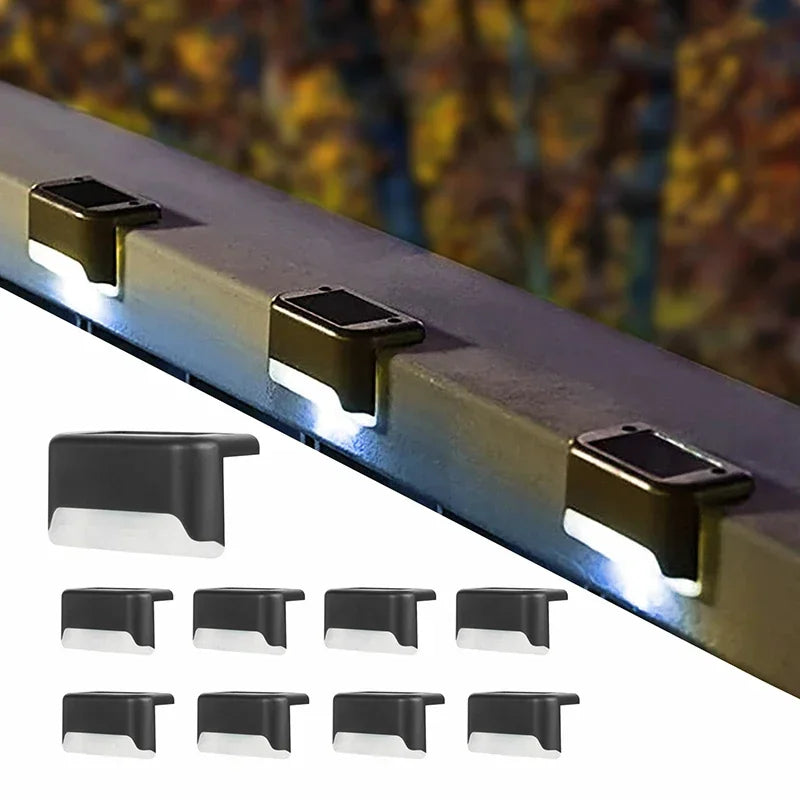 Solar Lamps LED Outdoor Garden Balcony Staircase Fence Railing Lights Courtyard Waterproof Solar Outdoor Decorative Wall Lights