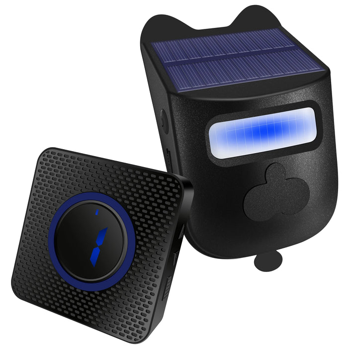 Solar Wireless Driveway Alarm Outdoor Weather-Resistant Motion Sensor&Detector DIY Security Alert System