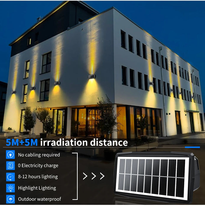 Solar Wall Washing Lamp 4/6/8 LED Waterproof Outdoor LED Wall Light Courtyard Lamp Decorative Balcony Garden Atmosphere Lights