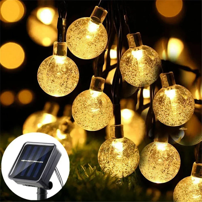 Solar String Lights Garden LED Outdoor Crystal Ball Fairy Light Home Patio Yard Christmas Decoration Lamp Garden Garland Wedding