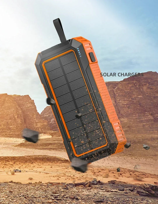 Solar panels Power bank Wireless charging solar phone charger 99000mAh with Camping Lamp Mobile Phone Charger USB Power bank