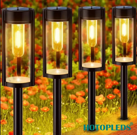 Solar Powered Incandescent Bulbs Pathway Lights  Waterproof Garden Walkway Yard Backyard Lawn Landscape Lighting
