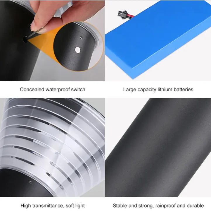 Outdoor Solar Bollard Light Villa Landscape Pillar Post Solar Gate Light Garden Solar Lamp