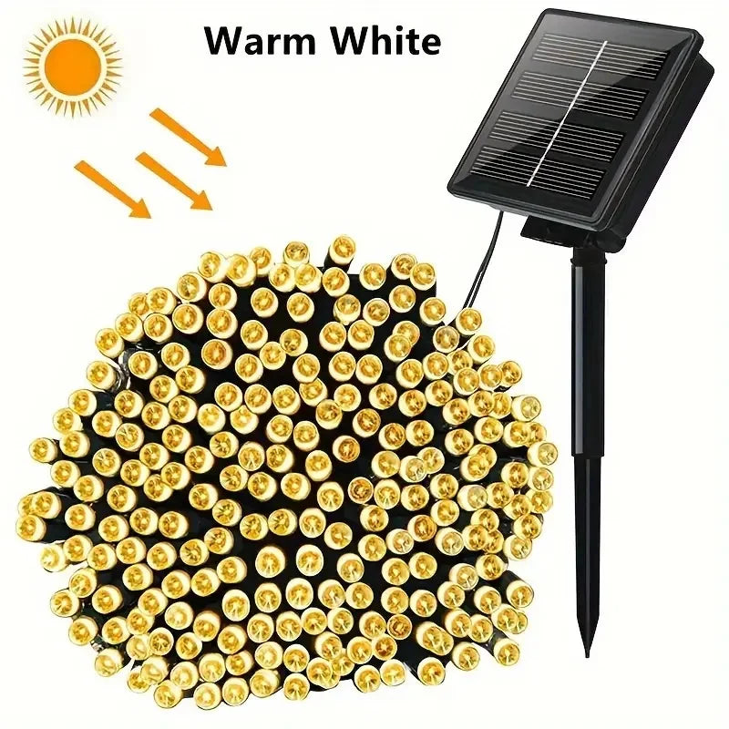 Led Solar String Lights Outdoor Solar Christmas Lights 8 Modes Twinkle Fairy Lights for Xmas Tree Garden Wedding Decoration