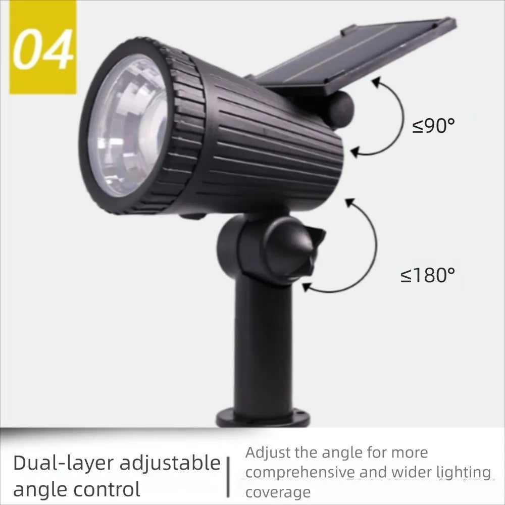 9/1 LED Solar Spotlights Waterproof Anti-freezing Brightness Adjustable Spot Light Pathway Lights Tree Lights Garden Decor Lamp