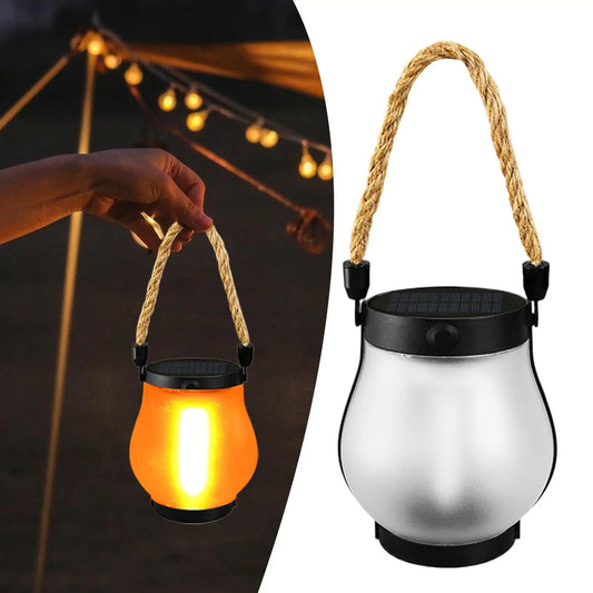 Solar Flame Lights For Camping Tent Solar Powered LED Light Waterproof 2 Modes Adjustable Tent Lantern Yard Decor Lamp for camp