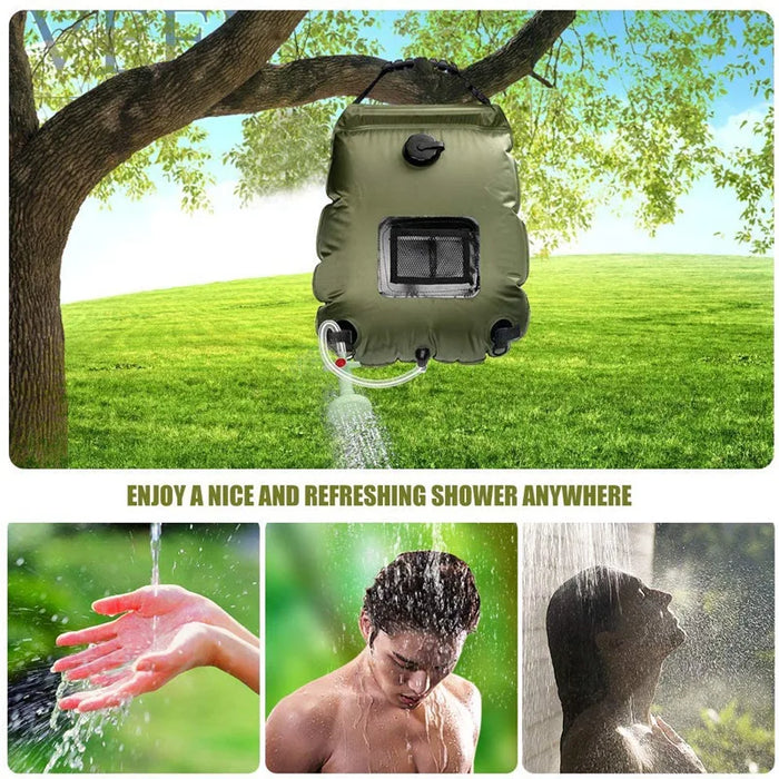 Camp Supplies Solar Heat Concentration 20L Outdoor Camping Bath Bag Portable Nature Hike Equipment Gadgets Novelty Hiking