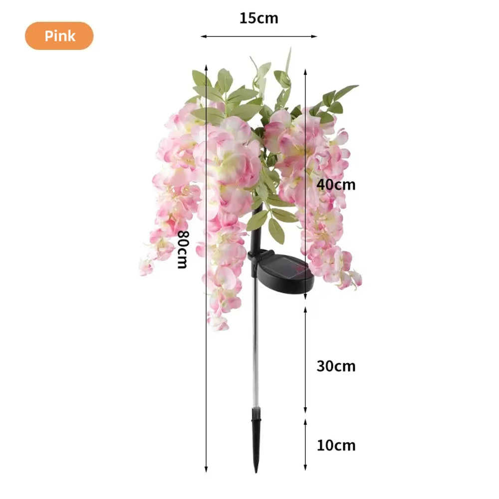 Solar Garden Lights Outdoor 4 Branches Flower Lights for Outside 2 Modes Waterproof Garden Decor for Yard Patio Pathway Backyard