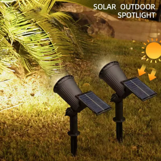 Outdoor Solar Spotlight 9LEDs Brightness Adjustable Spot Lights IP65 Waterproof Solar Spotlight for Garden Patios Porches