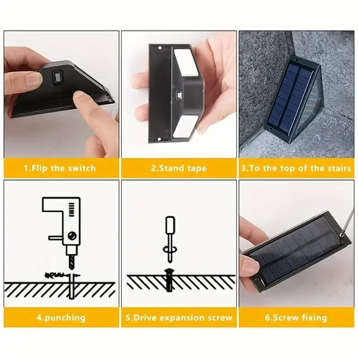 1~8PCS Solar Deck Lights Fence Lights Outdoor Step Lights Waterproof Solar Lamps for Railing Stairs Fence Yard Patio and Pathway