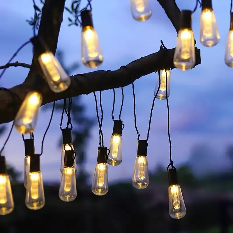 Solar Powered lamp Outdoor string lights Courtyard hanging lights LED bulbs garden porch courtyard balcony terrace lighting 733