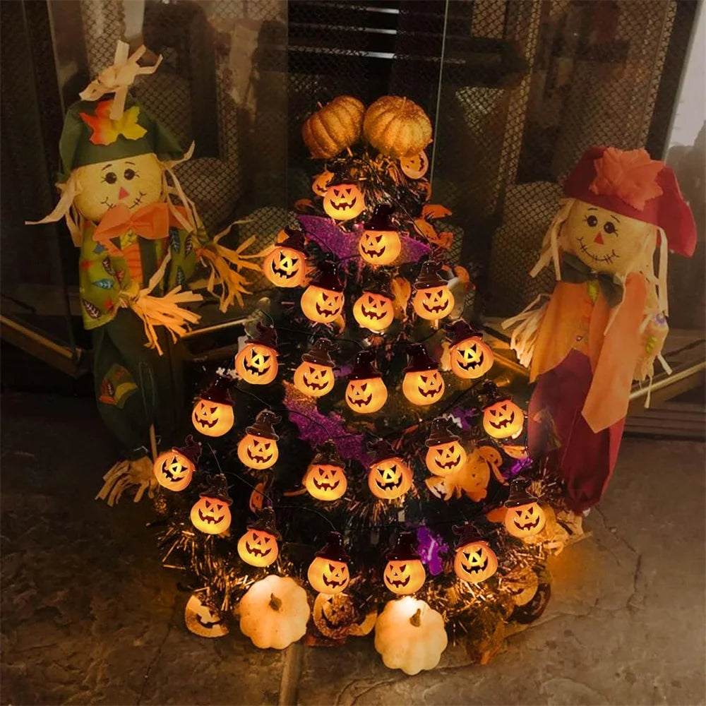 Solar Pumpkin Lights for Halloween Decorations Outside Newest Spooky Pumpkin Lights String for Outdoor Halloween Yard Decoration