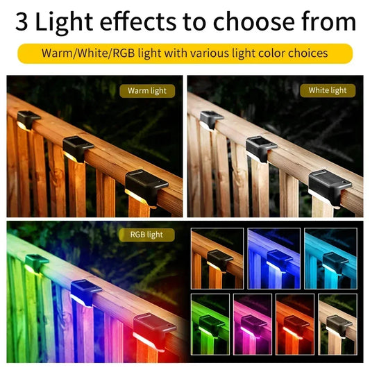1/4/8/pcs Solar Deck Lights Outdoor Waterproof LED Fence Lights Garden Decor Solar Lamp for Stairs Railing Yard Patio Pathway