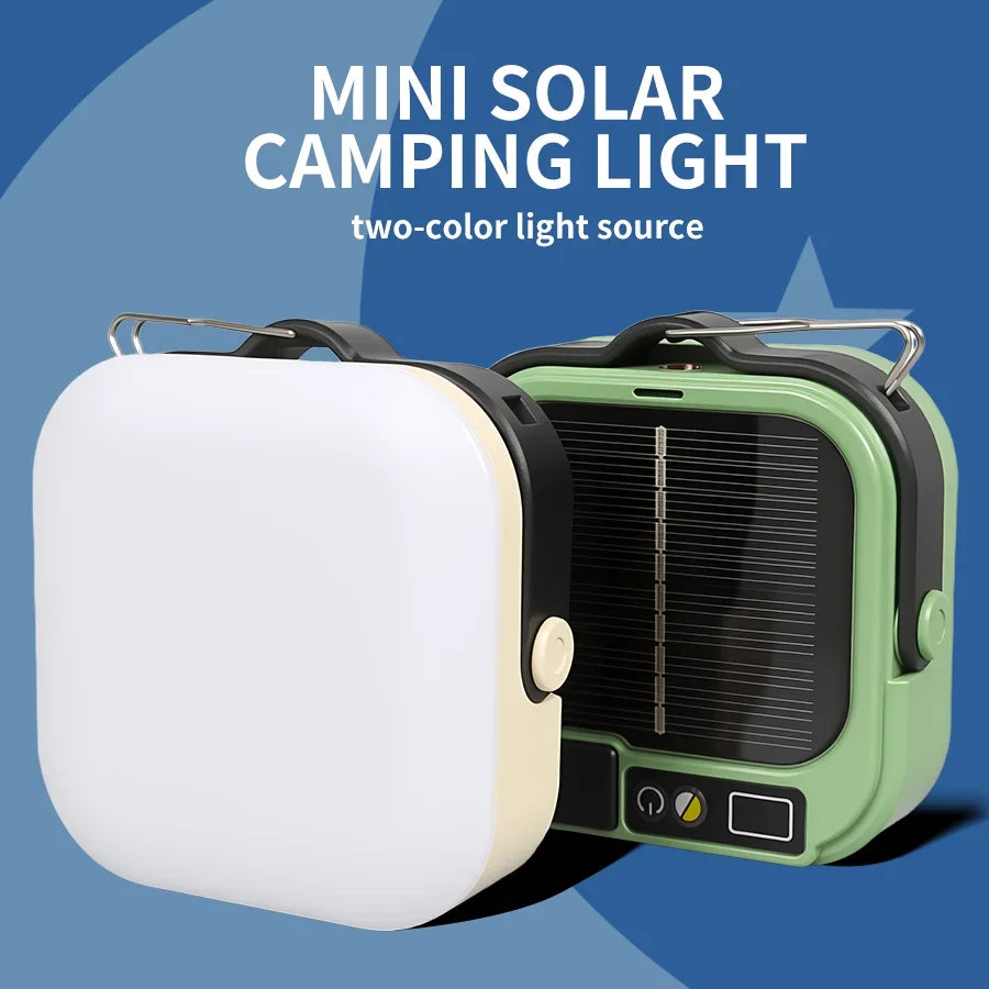 Solar Camping Lamp with Magnet & AdjustableBracket，5 Modes Outdoor Waterproof  Lantern for Tent, Hiking, & Emergency Lighting