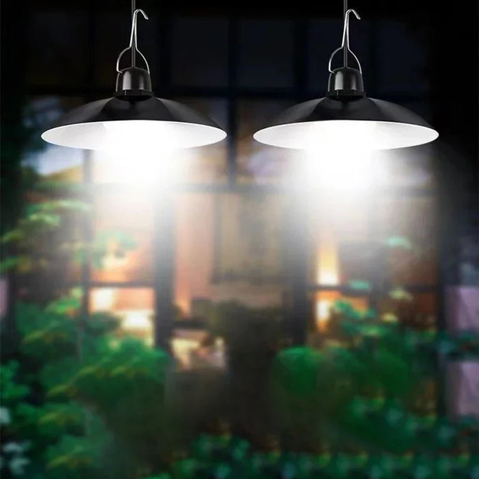 Solar Shed Lights Outdoor Indoor, Led Dusk to Dawn Battery Powered Pendant Lights, Waterproof Solar Hanging lamp for Gazebo Barn