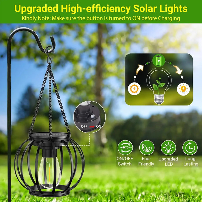Solar Lantern Led Light 3000k Lights Outdoor Waterproof Auto Control Garden Lamps Patio Yard Decoraiton Lighting Pathway Powered