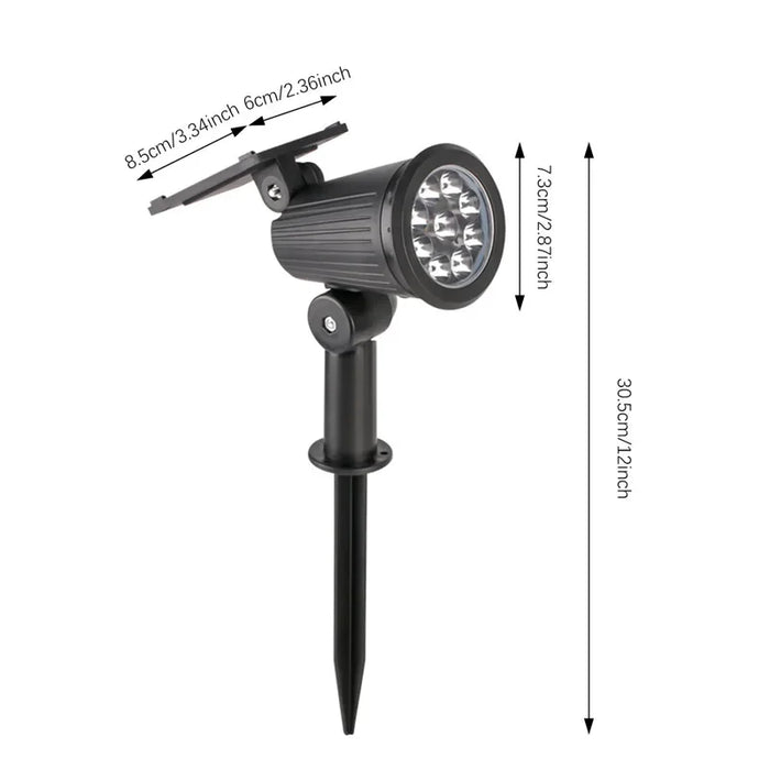 9 LED Solar Spotlights, Outdoor Waterproof Spotlights, Backyard Lighting, Ground Mounted Lawn Lights With Adjustable Brightness