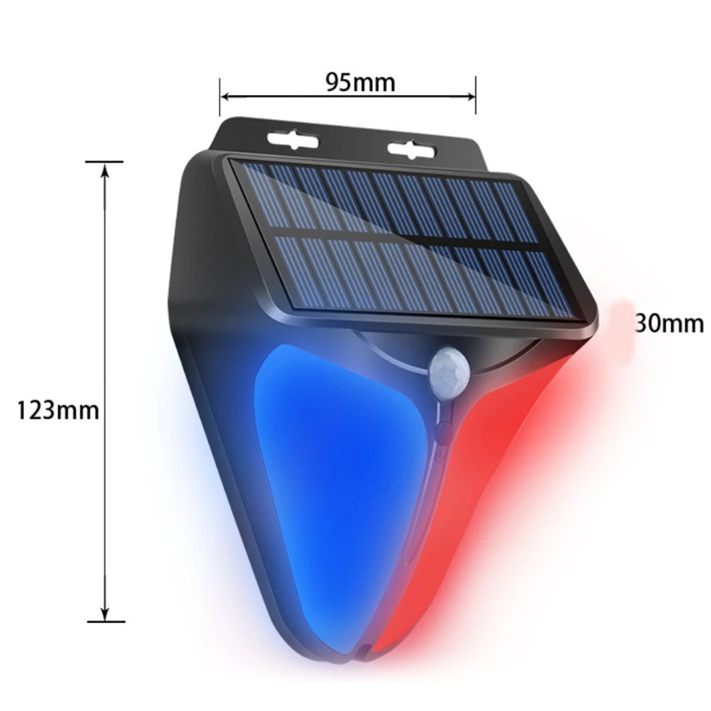 Alarm Siren Motion Sensor Home Yard Outdoor Wireless Solar Powered Strobe Light Siren Waterproof Flash Alarm Lamp Solar System