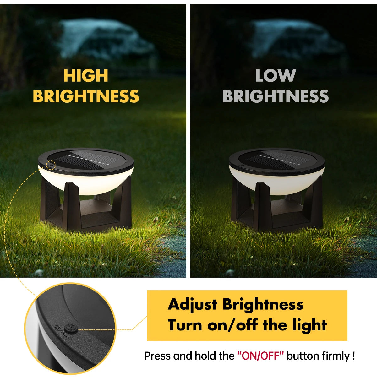 Solar Post Lights Outdoor Pillar Light Waterproof Modern Column Lamp LED Lantern Solar Powered Landscape Lighting For Patio Yard