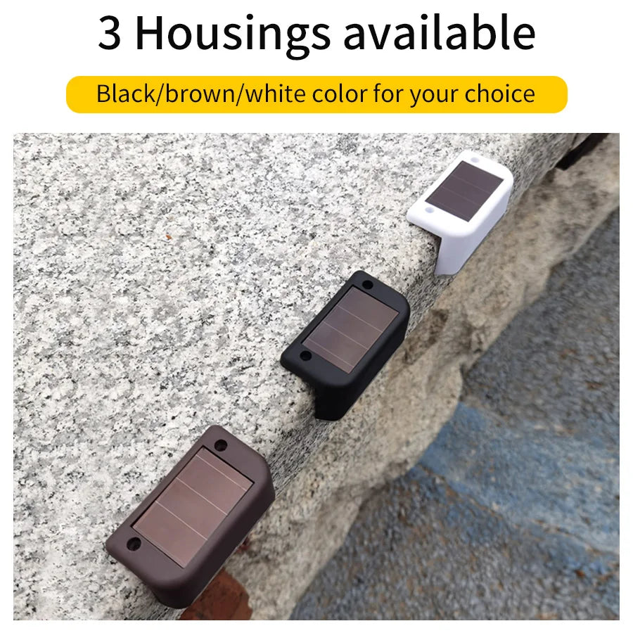 Solar Stairs Light Outdoor Waterproof Solar Powered Garden Lamps for Railing Deck Step Yard Patio Pathway Fence Light