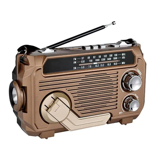 Outdoor Solar Rechargeable Portable Radio AM/FM/SW Receiver Wireless Digital Multi-Band Shortwave Radio With Flashlight