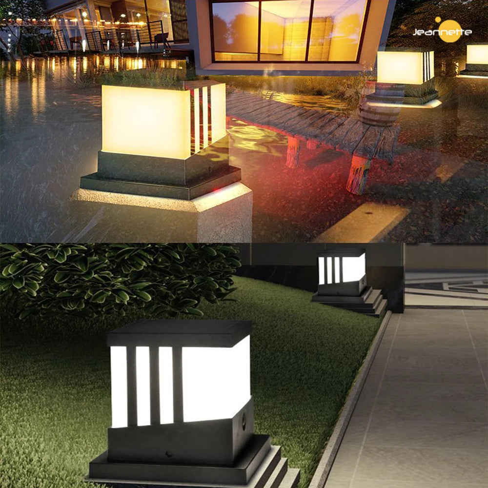 Solar Garden Light Outdoor Patio Fence Gate Street Lamp Waterproof Solar Post Light for Porch Stairs Lawn Courtyard Garden decor