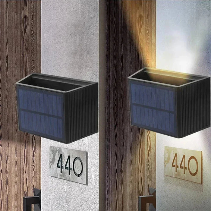 Solar LED Wall Lights IP65 Waterproof Dusk To Dawn Up and Down Solar Light Outdoor Wall Light for Outside Fence Porch Deck Patio
