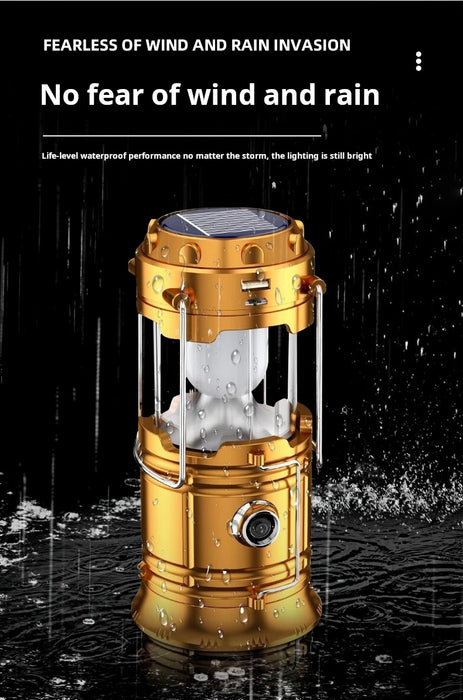 Solar Camping Light Portable Rechargeable Foldable Outdoor Searchlight Multifunctional Camping Lighting