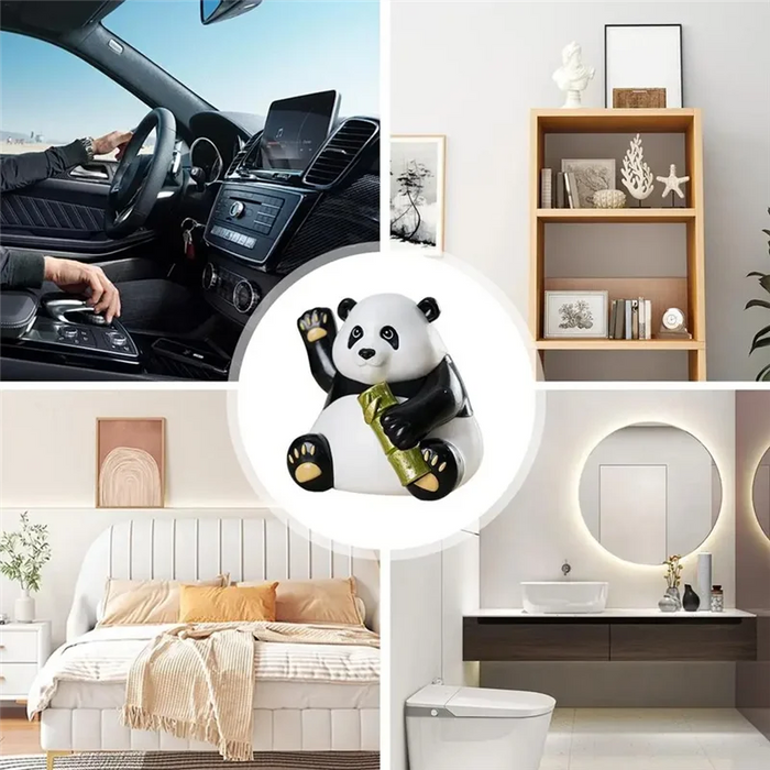 ABUN-Solar Dancing Toys Solar Panda Bear Bobblehead Collectible Figurines Car Dashboard Decor Panda Desk Accessories Office