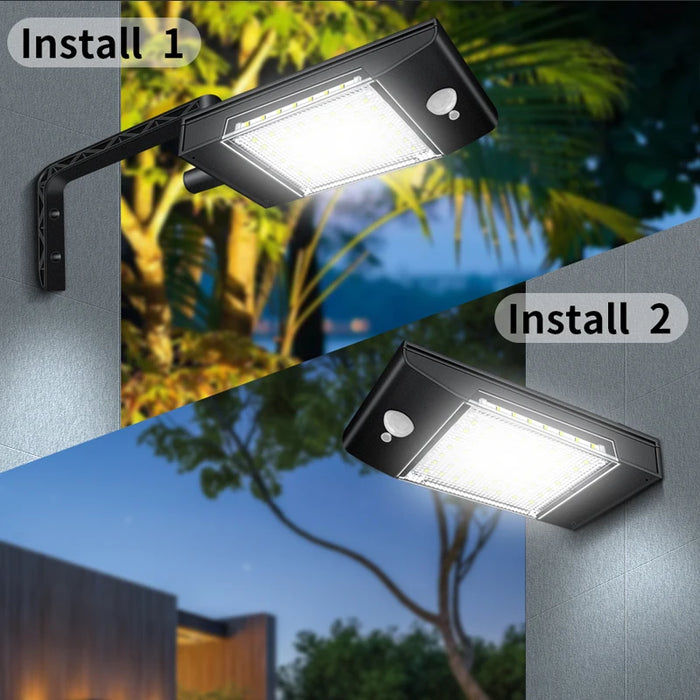 Solar Flood Lights Outdoor 360 Degree Swiveling Solar Security Lamp Solar Motion Sensor Light Ecofriendly and Energy Saving