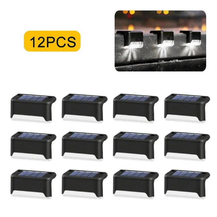 4/8/12pcs LED Solar Step Lamp Outdoor Garden Lights Solar Stair Light Waterproof Fence Lamp Decoration for Patio Path Deck Stair