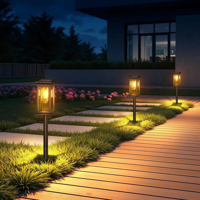 Solar Pathway Lights Outdoor Solar Lights Waterproof Garden Light Auto on/Off Yard Lighting for Outside Path Walkway Driveway